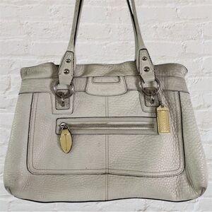 Coach white Leather Tote Bag